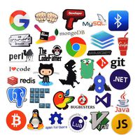 Sanmatic 108Pcs Laptop Stickers for Developer Programming Language Include Sticker IT Logo,C++,Python,Linux,Swift,for Geeks,Engineers,Hackers,Geeks,Coders