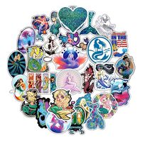 Honch Vinyl Mermaid Stickers Pack 50 Pcs Decals for Teen Girl Laptop Ipad Car Luggage Water Bottle Helmet Truck