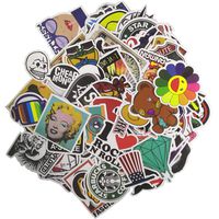 Loveliome 100 Pcs Not Repeat Laptop Stickers,Graffiti Patches Cartoon Hip Hop Logo Sticker for Water Bottles, Waterproof Motorcycle Bicycle Skateboard Luggage Decal, Style 7