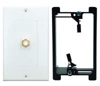 RCA Wall plate, Single RCA Keystone Insert with White Center Jack Wall Plate with Low Voltage Mounting Bracket for Subwoofer,Stereo Receiver and Other Equipment with RCA Component Audio/Video