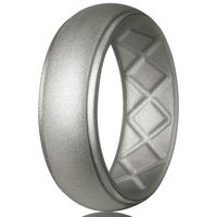 Egnaro Silicone Wedding Ring for Men, Particularly Breathable Mens' Rubber Wedding Bands, Size 8 9 10 11 12 13, for Athletes Crossfit Workout (SETM-Metal Tungsten Steel, 10(19.75mm))