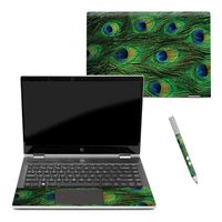 MightySkins Skin Compatible with HP Pavilion x360 14" (2018) - Peacock Feathers | Protective, Durable, and Unique Vinyl Decal wrap Cover | Easy to Apply, Remove, and Change Styles | Made in The USA