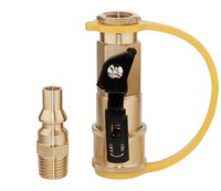 DOZYANT 1/4" RV Propane Quick Connect Adapter for Propane Hose, Propane or Natural Gas 1/4" Quick Connect or Disconnect Kit - Shutoff Valve & Full Flow Plug - 100% Solid Brass