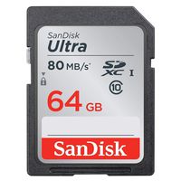 128GB - 2x SanDisk Ultra 64GB Class 10 SDXC UHS-1 Memory Card up to 80MB/s - SDSDUNC-064G LOT OF 2 with USB 3.0 High Speed MemoryMarket dual slot MicroSD & SD Memory Card Reader