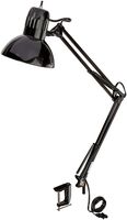 Globe Electric 56963 Swing Arm Multi-Joint Desk Lamp, 31.5", Black Metal Clamp
