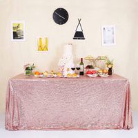 GFCC Rectangle Rose Gold Sequin Tablecloth 60x120 inch Sparkle Party Wedding Christams Banquet Table Cloth Glitter Cake Table Cover Linen