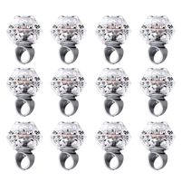 Konsait Flashing Led Light up Ring Toys Diamond Grow in The Dark Jelly Bumpy Rings for Birthday Bachelorette Bridal Shower Gatsby Party Favors (12pcs)