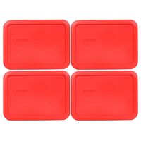 Pyrex 7210-PC Rectangle Red 3 Cup Storage Lid for Glass Dish (4, Red)