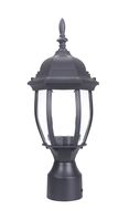 LIT-PaTH Outdoor Post Light Pole Lantern Lighting Fixture with One E26 Base Max 100W, Aluminum Housing Plus Glass, Matte Black Finish