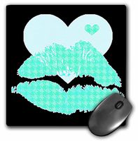 3dRose LLC 8 x 8 x 0.25 Inches Cute Turquoise Hounds Tooth Patterned Owl Mouse Pad (mp_61068_1)
