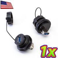 UPGRADE INDUSTRIES - Waterproof IP67 USB 3.0 Panel Mount Pass-Through Female Connector - Data + Power by UPGRADE INDUSTRIES