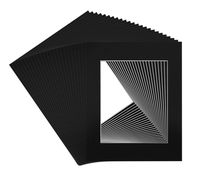 Golden State Art, Acid Free, Pack of 25 11x14 Black Picture Mats Mattes with White Core Bevel Cut for 8x10 Photo