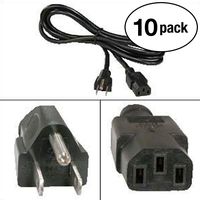 Otimo (10 Pack 6 Ft Power Extension Cord C13 to C14 Black/SJT 16/3