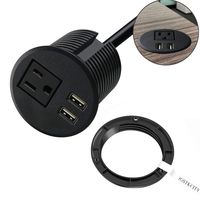 Desktop Power Grommet,Desk Grommet Outlet 2.35inch Hole,Power Grommet with USB, Easy Access to 1 power Source Along with 2 USB Power Port Connections