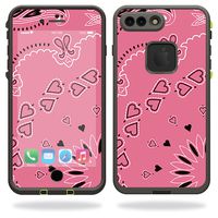 MightySkins Skin Compatible with Lifeproof iPhone 7 Plus - Pink Bandana | Protective, Durable, and Unique Vinyl Decal wrap Cover | Easy to Apply, Remove, and Change Styles | Made in The USA
