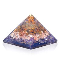 Orgonite Crystal Ultimate Triple Weight Loss Pyramid with Tiger Eye, Sunstone and Amethyst Healing Crystals -Boost Your Metabolism and Inner Strength for Weight Management