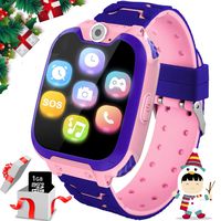 Kids Games Smartwatches for Boys Girls - 1.54" HD Touch Screen Sports Smartwatch Phone with Call Camera Games Recorder Alarm Music Player for Children Days Gifts for Boys 4-7 Years Old (01 X6 Pink)