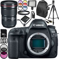 Canon EOS 5D Mark IV DSLR Camera with EF 16-35mm f/2.8L III USM Lens 27PC Accessory Bundle. Includes 64GB Memory Card + More