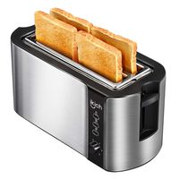 IKICH 4 Slice Long Slot Toaster Prime Rated, Stainless Steel Bread Toasters(Warming Rack, 6 Bread Shade Settings, Defrost/Reheat/Cancel Function, Extra Wide Slots, Removable Crumb Tray, 1300W)