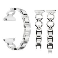 Fundro Bands Compatible with Fitbit Versa/Versa 2, Bling Stainless Steel Metal Bracelet Replacement Band Wristband Accessories Strap with Rhinestones for Women (B# Silver)