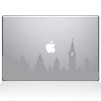 The Decal Guru 2075-MAC-13A-S London City Skyline Decal Vinyl Sticker, Silver, 13" MacBook Air