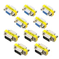 SAISN 9 Pin DB9 RS-232 Adapter 5pcs Male to Male and 5pcs Female to Female Serial Cable Gender Changer Connector Coupler (10 Pack)