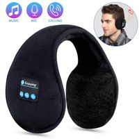 Bluetooth Ear Muffs for Men Women Headphones,TOPOINT Foldable Winter Ear Warmers Wireless Music Bluetooth Earmuffs with Microphone for Outdoor Sports, Travel, Black