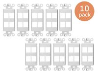 Tricom Quickport Decora Wall Plate Keystone Insert (10 Pack, 4 Ports)
