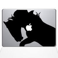The Decal Guru 0156-MAC-13P-BLA War Horse Vinyl Sticker, 13" MacBook Pro (2015 & Older), Black