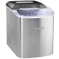 Igloo ICEB26SS Automatic Portable Electric Countertop Ice Maker Machine, 26 Pounds in 24 Hours, 9 Ice Cubes Ready in 7 minutes, With Ice Scoop and Basket, Perfect for Water Bottles, Stainless Steel