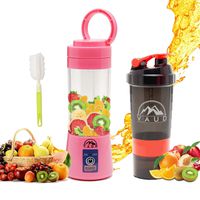 VAUD Personal Portable Mini Mixer Blender for Shakes,Smoothies,Juice is USB Rechargeable, with a Free Protein Shaker Bottle, (Pink)