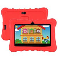 Xgody T702 7 Inch Android Kids Tablet 1GB 16GB Storage Quad Core Android 8.1 with WiFi Dual Camera IPS Safety Eye Protection Screen and Parents Control Mode Kid-Proof Case (Red)