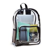 JumpOff Jo"See Me" Transparent Heavy-Duty Backpack, Transparent PVC