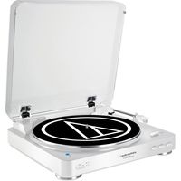 Audio-Technica White Bluetooth Stereo Turntable with AT6012 Vinyl Cleaning Kit