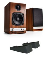 Audioengine HD3 Powered Bookshelf Speaker Bundle with DS1 Desktop Stands - (Pair) Walnut