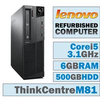 Lenovo ThinkCentre M81 SFF/Core i5-2400 Quad @ 3.1 GHz/6GB DDR3/500GB HDD/DVD-RW/WINDOWS 7 PRO 64 BIT