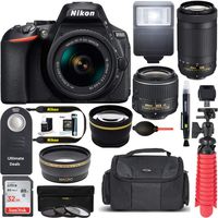 Nikon D5600 24.2 MP DSLR Camera AF-P DX 18-55mm and 70-300mm NIKKOR Zoom Lens Kit and Accessory Bundle
