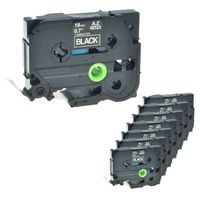 NineLeaf 8 Pack White on Black Label Tape Compatible for Brother TZ TZe TZ 345 TZe 345 3/4 inch for P-Touch PT-D400 PT-D600 Printer