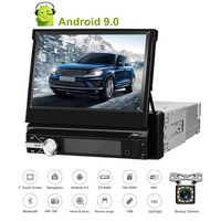 UNITOPSCI Single Din Car Stereo Android 9.0 Car Radio 7" Touch Screen Bluetooth Indash GPS Navigation Head Unit WiFi FM/AM AUX-in USB 2G 16G MP5 Car Player Mirror Link SWC + 12 LEDs Backup Camera
