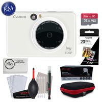 Canon Ivy CLIQ+ Instant Camera Printer (Pearl White) w/Advance Instant Cam Bundle