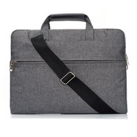 elecfan Protective Laptop Sleeve with Strap for MacBook Pro 15" inch A1707 with Touch Bar 2016&2017 Release,Polyester Fabric Briefcase Handbag Case Compatible with Dell XPS 15/HP/Acer/Samsung - Grey