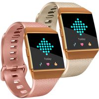 Tobfit Bright Designed Bands Compatible with Ionic Bands, Soft TPU Sport Arm Wristband Accessories for Women Men, Large, Champagne Gold, Rose Gold