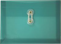 Filexec Poly Envelope, Photo Size, Side Load, Button String Closure, Green (Pack of 12) (50076-15405)