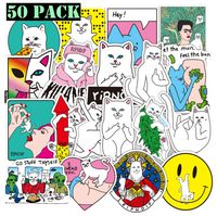 Graffiti Stickers Cute Cartoon Laptop Stickers Decals for Cars Vinyl Stickers Motorcycle Portable Luggages Ipad Laptops Waterproof Graffiti Decals (Cat-50PACK)