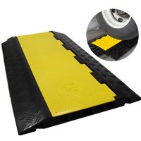 Scinotec Rubber Cable Protector Ramps 1 Pack of 5 Channel Heavy Duty Wire Cord Ramps 18000lbs Load Capacity Traffic Speed Bumps for Asphalt Concrete Gravel Driveway