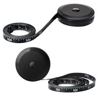 2Pcs Tape Measure for Body Cloth Ruler Measuring Tape for Sewing Tailor Fabric Measurements Tape Retractable Dual Sided Black 60-inch