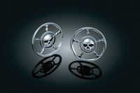 Kuryakyn 3787 Motorcycle Audio Accessory: Zombie Skull Speaker Grill Accents for 1996-2013 Harley-Davidson Touring & Trike Motorcycles, Chrome, 1 Pair