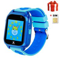 GPS Kids Smartwatch [SIM Card Included] IP68 Waterproof Two-Way Call SOS Call Camera Sound Guardian Voice Chat Pedometer Boys Girls Gifts
