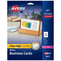 Avery Printable Business Cards, Laser Printers, 200 Cards, 2 x 3.5, Clean Edge (5871)