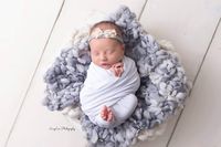 AMOS and SAWYER Solid Fabric Wrap/Layer, Newborn Baby Layer Photography Prop (White)